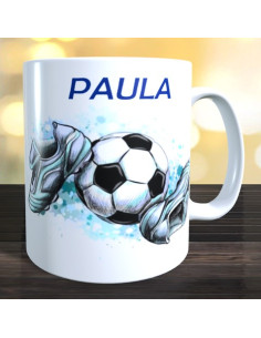 Taza futbol con nombre 2