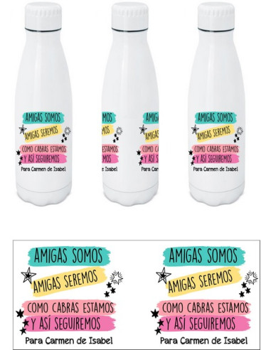 Botella amigas somos amigas seremos