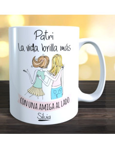 Taza la vida brilla mas con amigas como tu 2