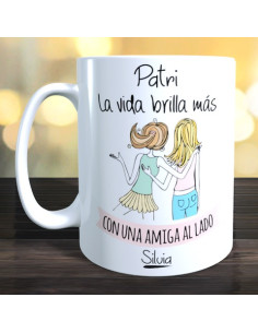 Taza la vida brilla mas con amigas como tu