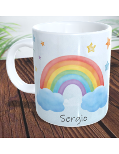 Taza arco iris personalizada