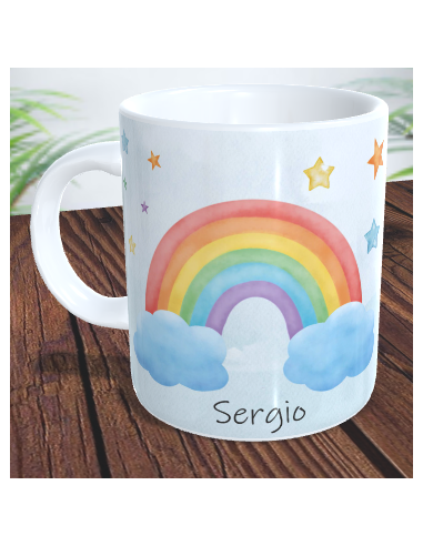 Taza arco iris personalizada