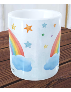 Taza arco iris personalizada 2