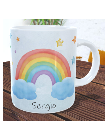 Taza arco iris personalizada