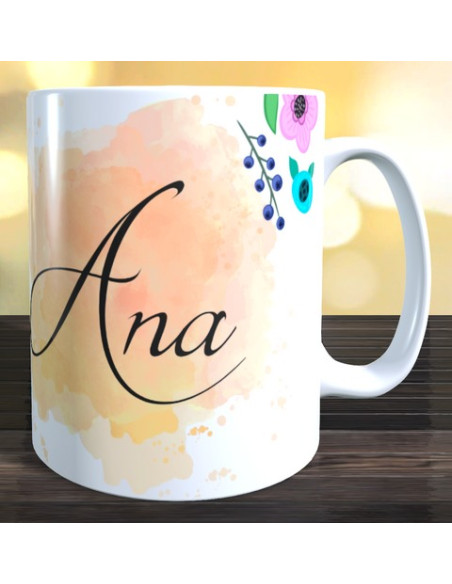 Taza con inicial y nombre