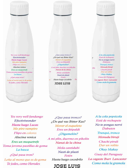 Botella frases ochenteras / frases viejunas