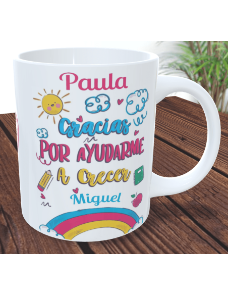 Taza gracias por ayudarme a crecer