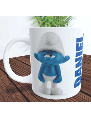 Taza pitufo gruñon - os odio a casi todos