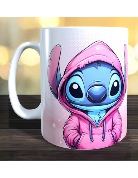 Taza Stitch Inicial+nombre