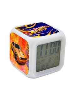 Reloj despertador HOT WHEELS con luz de colores