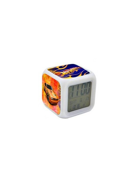 Reloj despertador HOT WHEELS con luz de colores