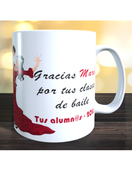 Taza regalo profe de baile flamenco