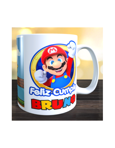 Taza  Cumpleaños Mario Bros