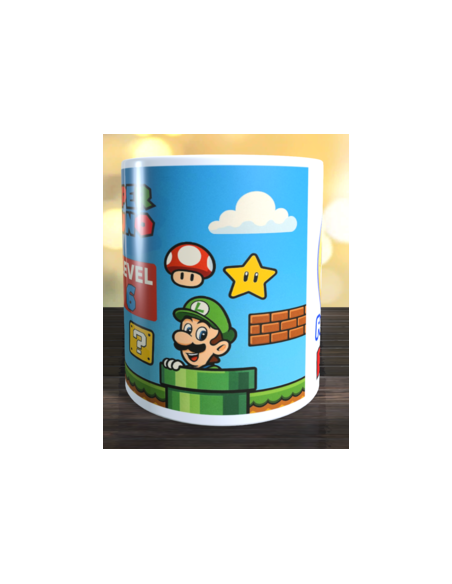 Taza  Cumpleaños Mario Bros