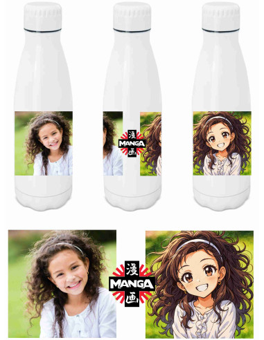 Botella foto estilo Manga usando ia
