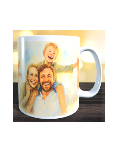 Taza foto estilo acuarela usando ia