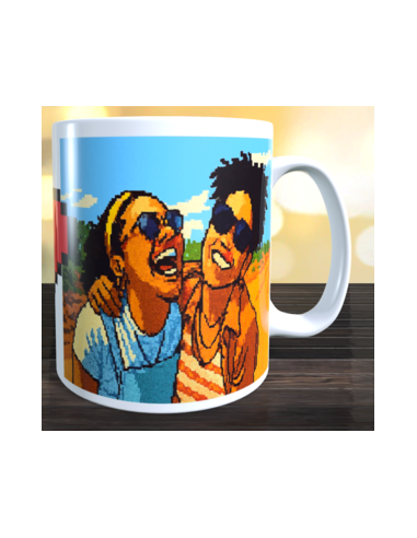 Taza foto estilo pixel art usando ia