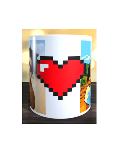 Taza foto estilo pixel art usando ia
