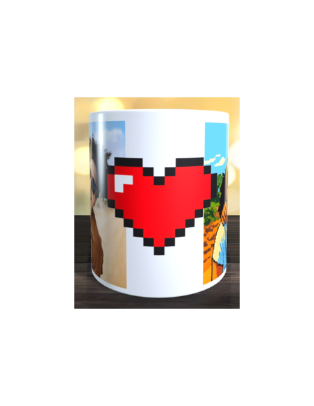 Taza foto estilo pixel art usando ia