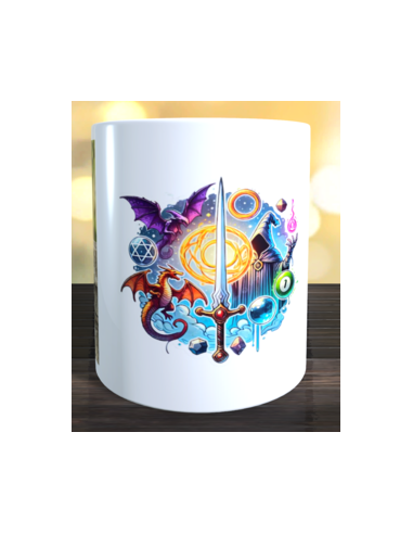 Taza foto estilo fantasia épica usando ia