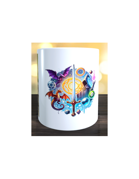 Taza foto estilo fantasia épica usando ia