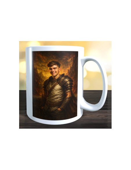 Taza foto estilo fantasia épica usando ia