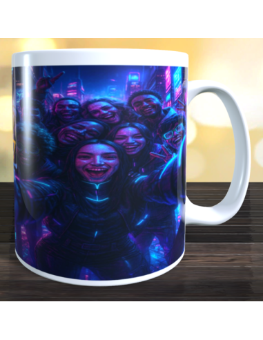 Taza foto estilo cyberpunk usando ia