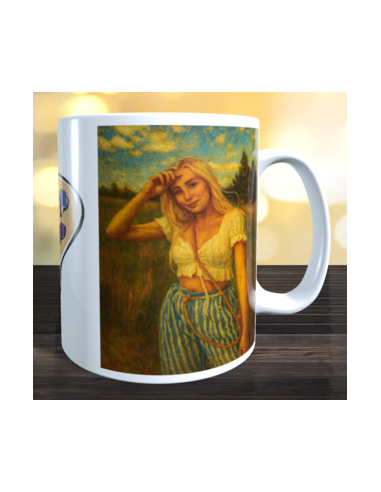 Taza foto estilo pintura al oleo usando ia