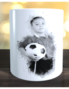 Taza foto futbol usando ia