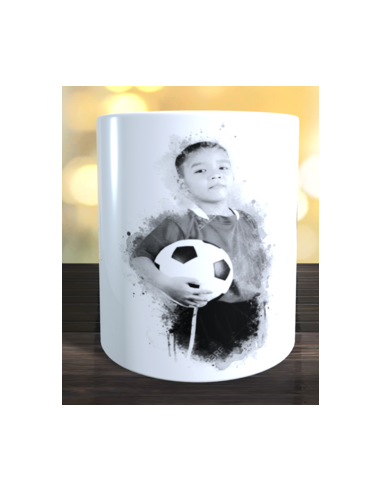 Taza foto futbol usando ia