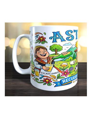 Taza recuerdo de Asturias