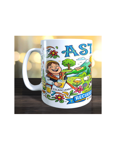 Taza recuerdo de Asturias