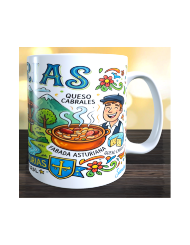 Taza recuerdo de Asturias