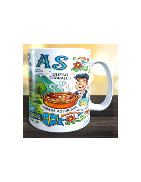 Taza recuerdo de Asturias