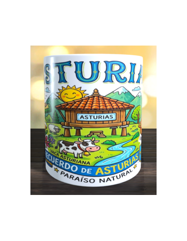 Taza recuerdo de Asturias