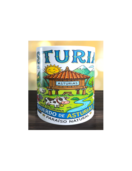 Taza recuerdo de Asturias