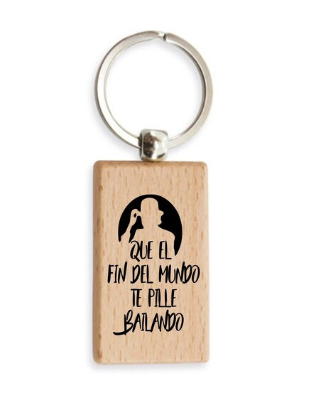 Taza que el fin del mundo nos pille bailando + llavero
