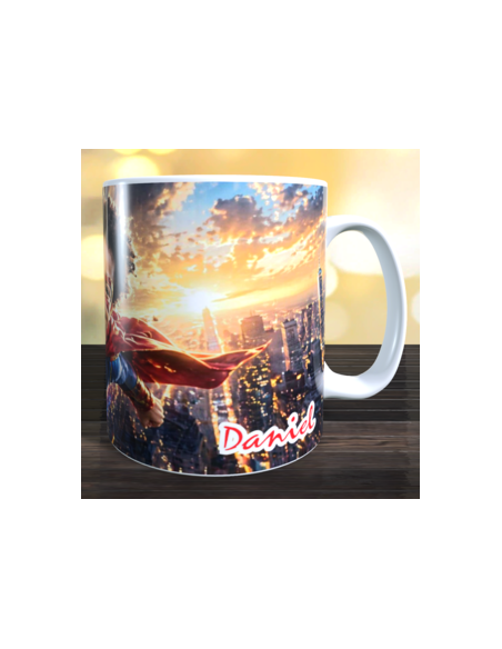 Taza foto súper héroe usando ia