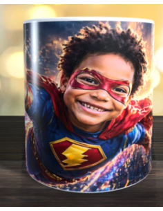 Taza foto súper héroe usando ia