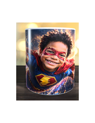 Taza foto súper héroe usando ia