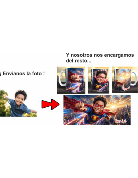 Taza foto súper héroe usando ia