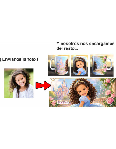 Taza foto princesa usando ia