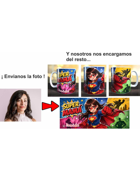 Taza super mamá usando ia