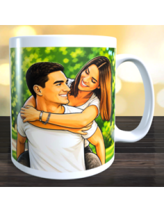 Taza foto a caricatura usando ia