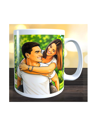 Taza foto a caricatura usando ia