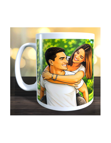 Taza foto a caricatura usando ia