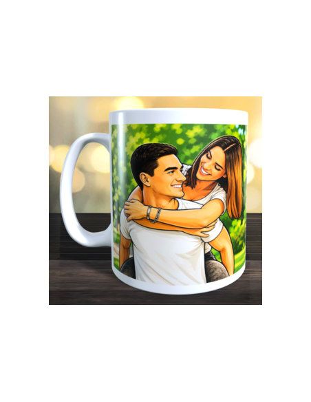 Taza foto a caricatura usando ia