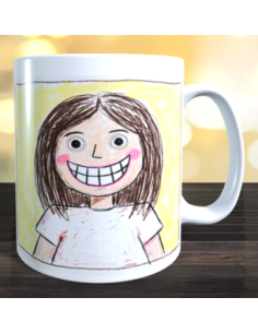 Taza foto a dibujo como un niño usando ia