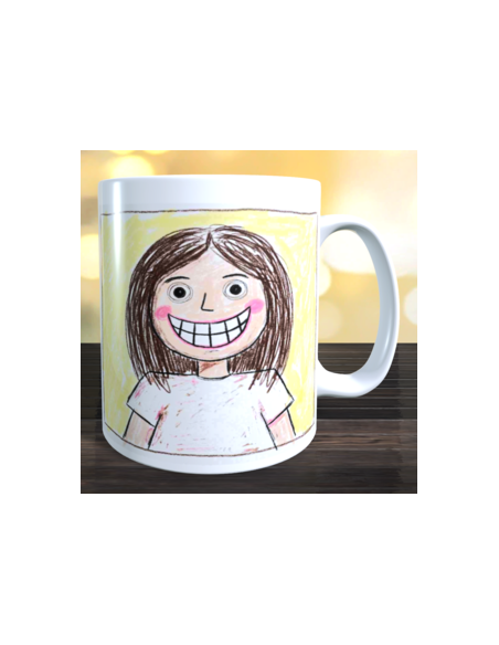 Taza foto a dibujo como un niño usando ia