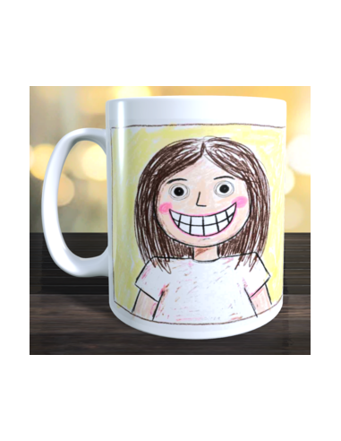 Taza foto a dibujo como un niño usando ia